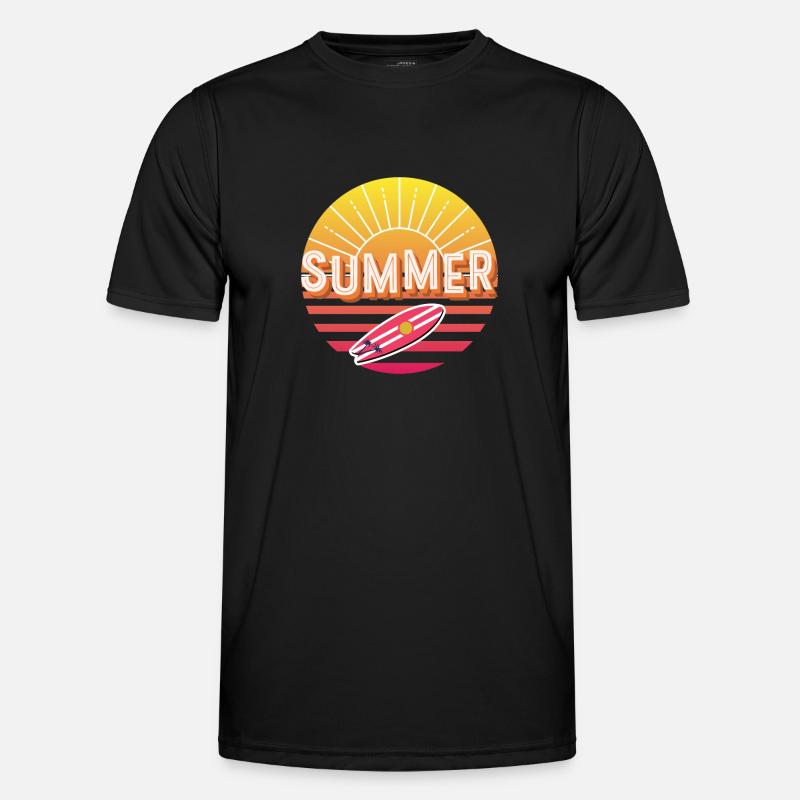 Sommer Surf - Männer Funktions-T-Shirt - Schwarz