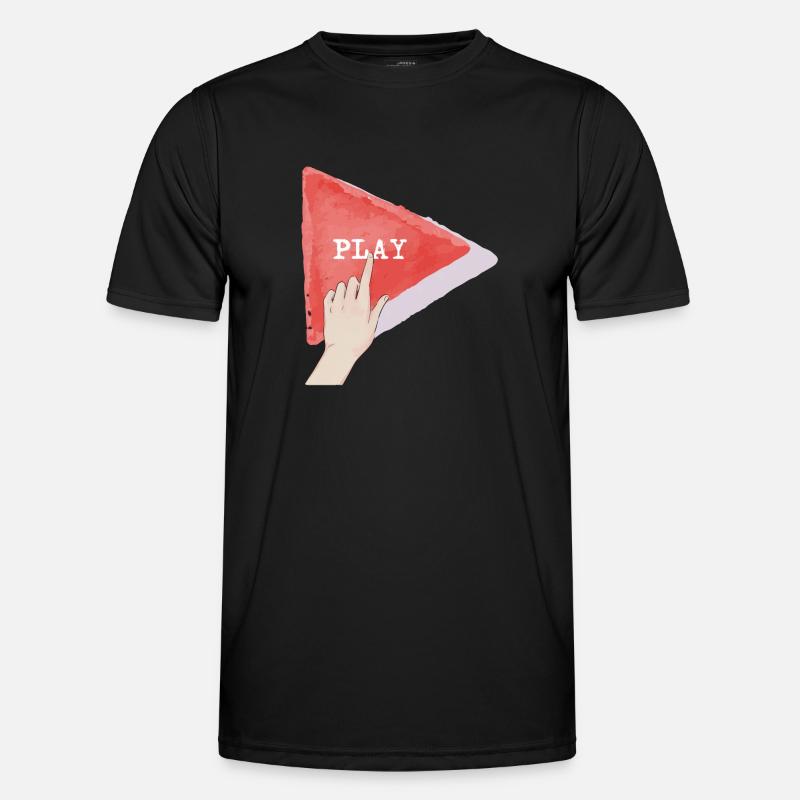 Play Button - Männer Funktions-T-Shirt - Schwarz