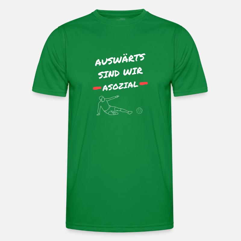 Auswärts sind wird asozial Männer Funktions-T-Shirt