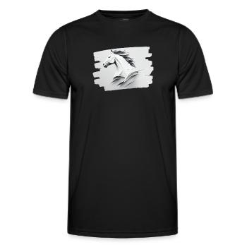 The Power and Purity of a White Horse's Head - Men's Functional T-Shirt - black - Front - AI Model Male 178 dark (178cm)