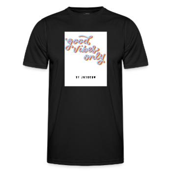 goodvibeOnly Motto - Männer Funktions-T-Shirt - Schwarz - Vorne - AI Model Male 178 dark (178cm)