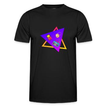 90er Party - Männer Funktions-T-Shirt - Schwarz - Vorne - AI Model Male 178 dark (178cm)