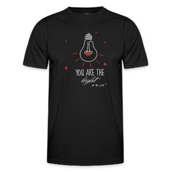 Du bist das Licht meiner Lebensliebe - Männer Funktions-T-Shirt - Schwarz - Vorne - AI Model Male 178 dark (178cm)