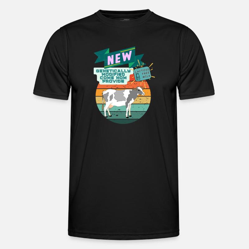 genetically modified cows - Men's Functional T-Shirt - black