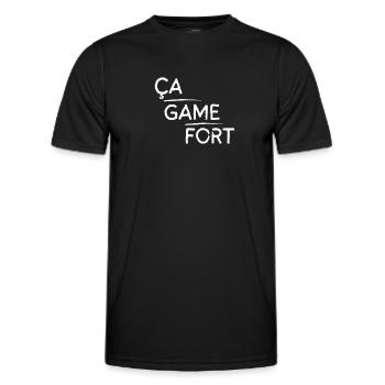 Ça game fort motif Blanc - T-shirt sport Homme - noir - Devant - AI Model Male 178 dark (178cm)