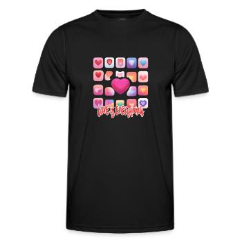 Love is everything - Men's Functional T-Shirt - black - Front - AI Model Male 178 dark (178cm)