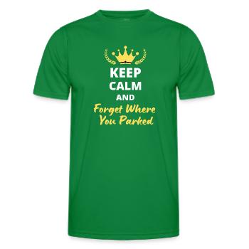 Keep Calm and Forget Where You Parked - Men's Functional T-Shirt - kelly green - Front - AI Model Male 178 dark (178cm)