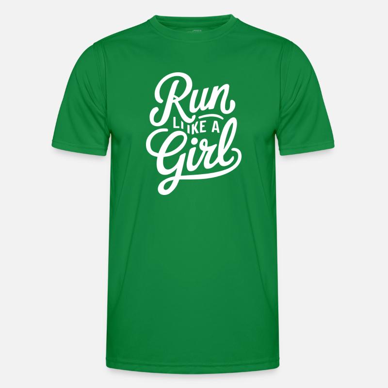 Lauf wie ein Mädchen Männer Funktions-T-Shirt