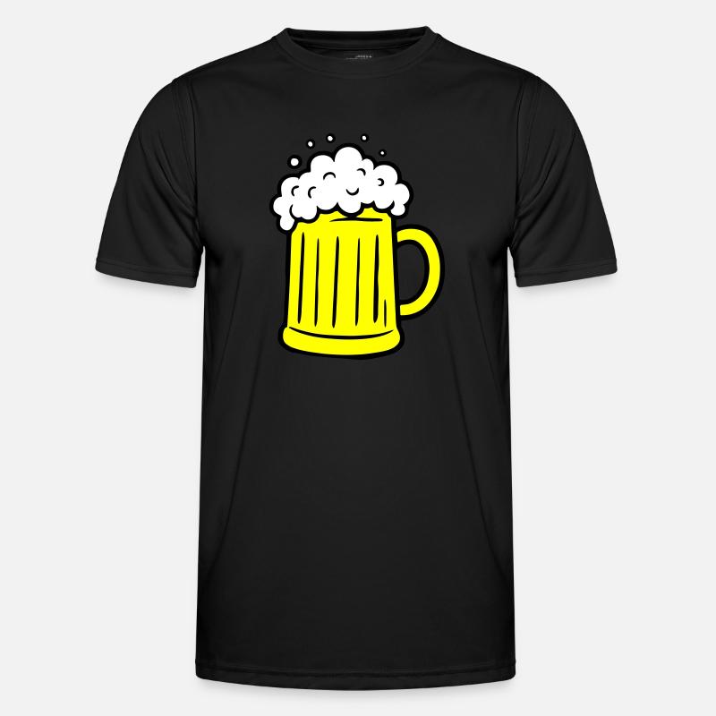 Bier Comic Bierglas - Männer Funktions-T-Shirt - Schwarz