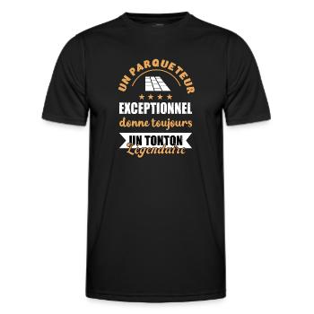 Un parqueteur exceptionnel donne toujours untonton - T-shirt sport Homme - noir - Devant - AI Model Male 178 dark (178cm)