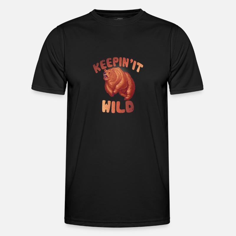 Bear is upset with keeping it wild saying Men's Functional T-Shirt
