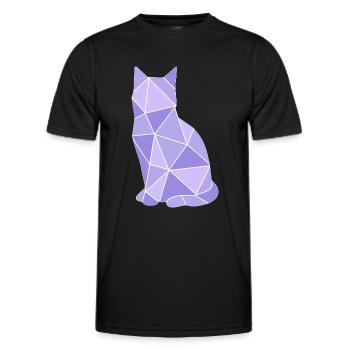 Geometric Cat Lavender - Men's Functional T-Shirt - black - Front - AI Model Male 178 dark (178cm)