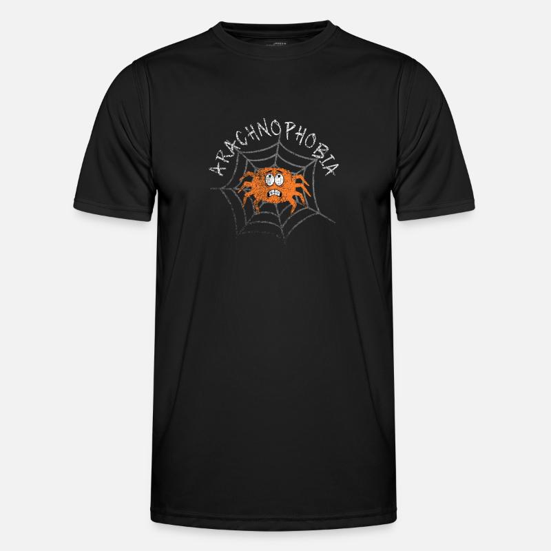 Distressed Cute Spider Arachnophobia - Men's Functional T-Shirt - black
