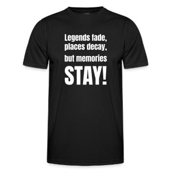 Les légendes s’estompent, les lieux se délabrent, mais les souvenirs restent ! - T-shirt sport Homme - noir - Devant - AI Model Male 178 dark (178cm)