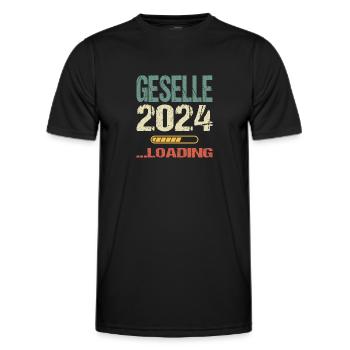 Geselle 2024 Loading Abschluss Prüfung Bestanden - Männer Funktions-T-Shirt - Schwarz - Vorne - AI Model Male 178 dark (178cm)