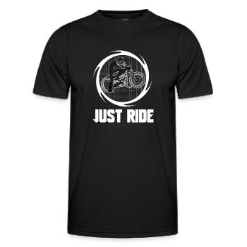 just ride - T-shirt sport Homme - noir - Devant - AI Model Male 178 dark (178cm)