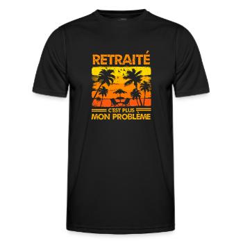 retraité - T-shirt sport Homme - noir - Devant - AI Model Male 178 dark (178cm)