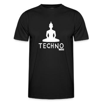 Techno music - Men's Functional T-Shirt - black - Front - AI Model Male 178 dark (178cm)