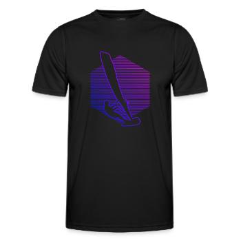 Windsurf Windsurf Windsurfer Hommes Surf Surfer - T-shirt sport Homme - noir - Devant - AI Model Male 178 dark (178cm)