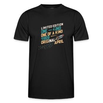 April 1969 Birthday April 1969 April - Men's Functional T-Shirt - black - Front - AI Model Male 178 dark (178cm)