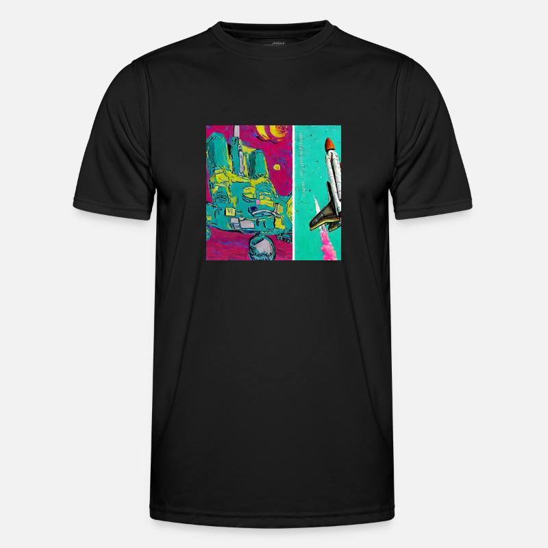 Space Shuttle Van Gogh - Men's Functional T-Shirt - black