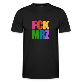 FCK MRZ - nein zu Merz - Kanzler - Männer Funktions-T-Shirt - Schwarz - Vorne - AI Model Male 178 dark (178cm)