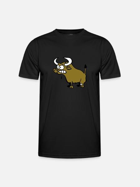 Wütender Stier - Männer Funktions-T-Shirt - Schwarz