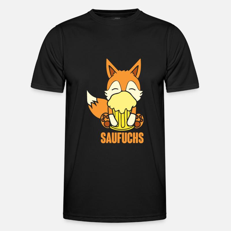 Fuchs Saufuchs Biertrinker Saufen Bier Männer Funktions-T-Shirt