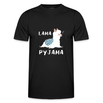 Lama Pyjama Late Riser Gift - Men's Functional T-Shirt - black - Front - AI Model Male 178 dark (178cm)