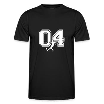 Soccer Number 04 Soccer Player - Men's Functional T-Shirt - black - Front - AI Model Male 178 dark (178cm)