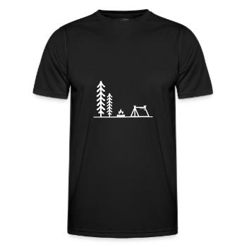 Camping and camping - Men's Functional T-Shirt - black - Front - AI Model Male 178 dark (178cm)