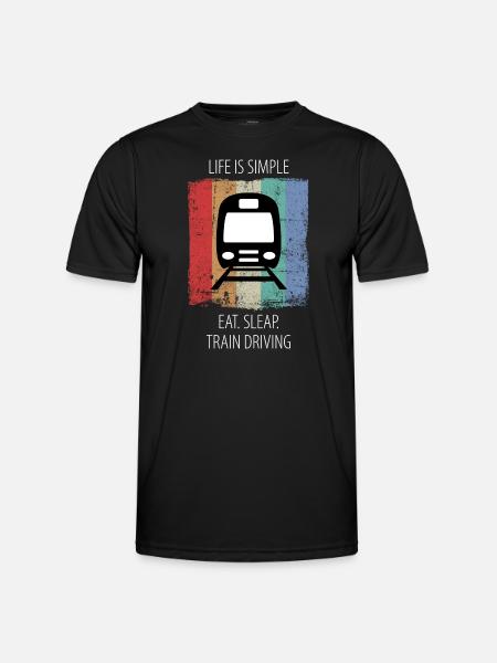 Zug Eisenbahn Eisenbahner Züge Triebfahrzeugführer - Männer Funktions-T-Shirt - Schwarz