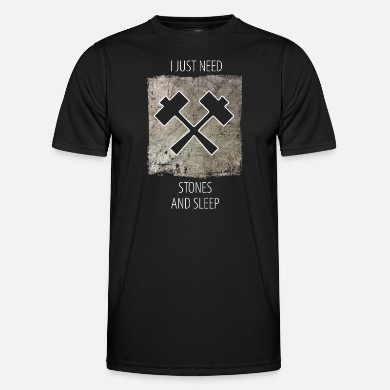 Steinmetz Steinbildhauer Spruch - Männer Funktions-T-Shirt - Schwarz