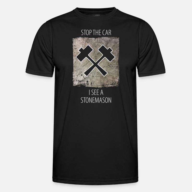 Stonemason Stone Sculptor Saying - Men's Functional T-Shirt - black
