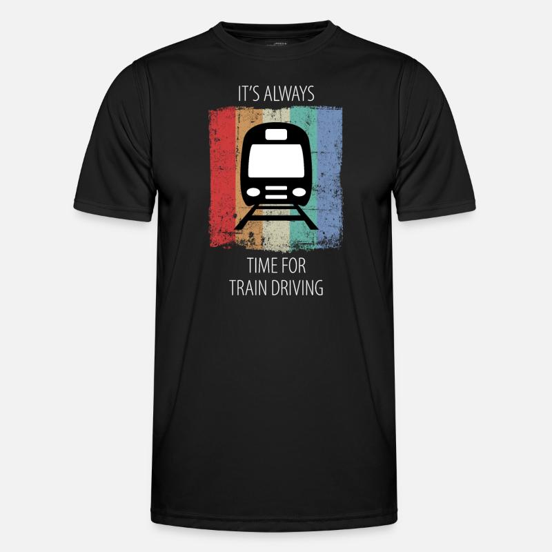 Train Railway Railroad Worker Trains Train Driver Men's Functional T-Shirt