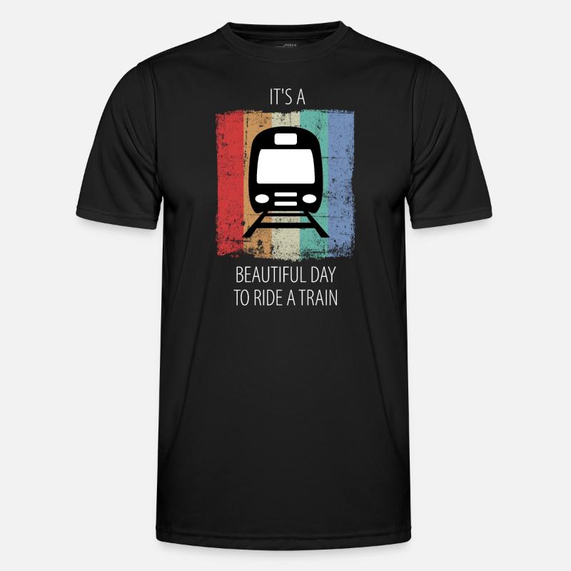 Train Railway Railroad Worker Trains Train Driver Men's Functional T-Shirt