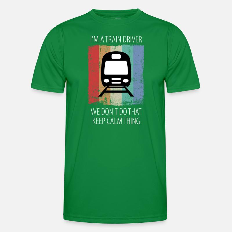 Train Railway Railroad Worker Trains Train Driver Men's Functional T-Shirt