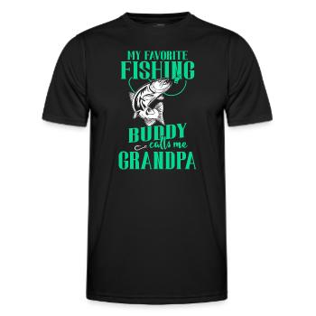 Angeln My Favorite Fishing Buddy Calls Me Grandpa - Men's Functional T-Shirt - black - Front - AI Model Male 178 dark (178cm)