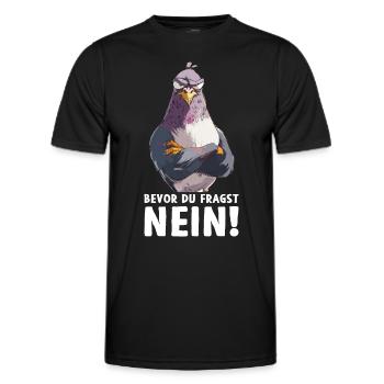 pigeon colombe oiseau pigeon éleveur avant de demander - T-shirt sport Homme - noir - Devant - AI Model Male 178 dark (178cm)