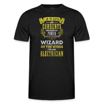 Electronics technician watts high voltage - Men's Functional T-Shirt - black - Front - AI Model Male 178 dark (178cm)