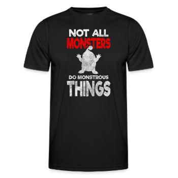 Famille de créatures d’horreur - T-shirt sport Homme - noir - Devant - AI Model Male 178 dark (178cm)