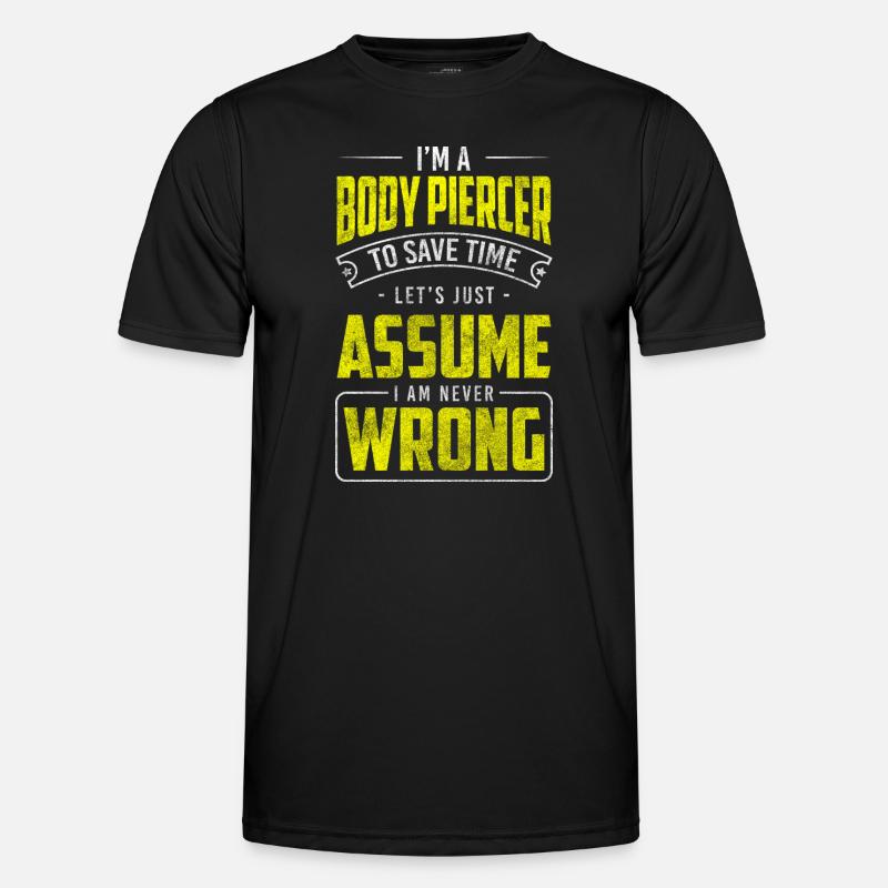 Künstler Kunst Piercingstudio Stecker - Männer Funktions-T-Shirt - Schwarz