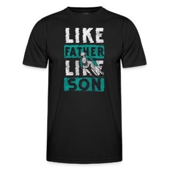 Motorcycle Motocross Trail Terrain - Men's Functional T-Shirt - black - Front - AI Model Male 178 dark (178cm)