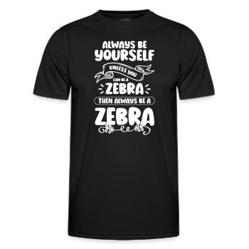Zebra Africa Steppe Zebra - Men's Functional T-Shirt - black - Front - AI Model Male 178 dark (178cm)