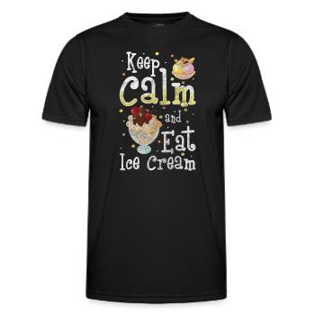 Softeis Kugel Strand Creme - Männer Funktions-T-Shirt - Schwarz - Vorne - AI Model Male 178 dark (178cm)