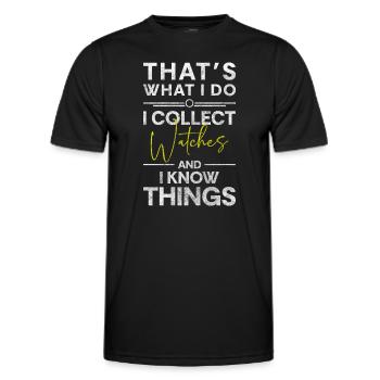 Armbanduhr Schweizer Uhrwerk - Männer Funktions-T-Shirt - Schwarz - Vorne - AI Model Male 178 dark (178cm)