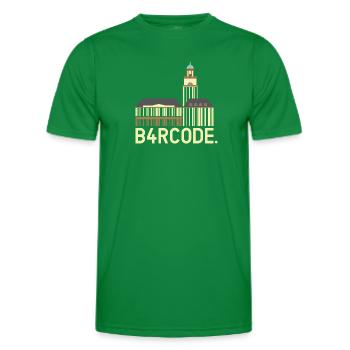 B4RCODE. Witten - Men's Functional T-Shirt - kelly green - Front - AI Model Male 178 dark (178cm)
