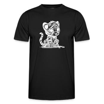 Kleiner Tiger mit süssem putzigem Streifenmuster - Männer Funktions-T-Shirt - Schwarz - Vorne - AI Model Male 178 dark (178cm)