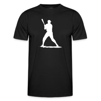 Baseball player with baseball bat - Men's Functional T-Shirt - black - Front - AI Model Male 178 dark (178cm)
