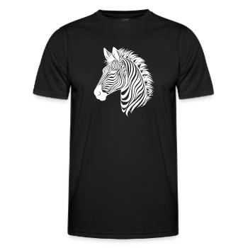 Zebra Elegant with Safari Stripe Pattern - Men's Functional T-Shirt - black - Front - AI Model Male 178 dark (178cm)